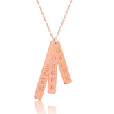 Silver Rose Name Plate Bar Necklace